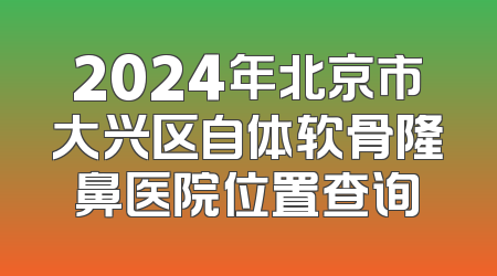2024年北京市大兴区自体软骨隆鼻医院位置查询