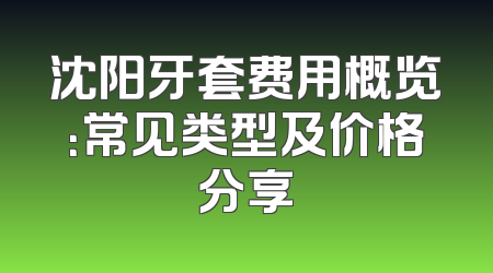 沈阳牙套费用概览：常见类型及价格分享