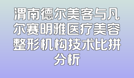 渭南德尔美客与凡尔赛明雅医疗美容整形机构技术比拼分析