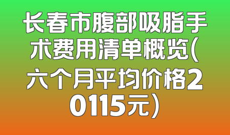 长春市腹部吸脂手术费用清单概览（六个月平均价格20115元）