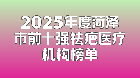 2025年度菏泽市前十强祛疤医疗机构榜单