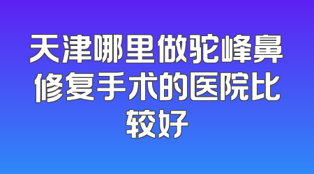 天津哪里做驼峰鼻修复手术的医院比较好