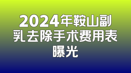 2024年鞍山副乳去除手术费用表曝光