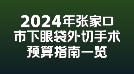 2024年张家口市下眼袋外切手术预算指南一览