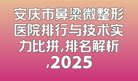 安庆市鼻梁微整形医院排行与技术实力比拼，排名解析，2025