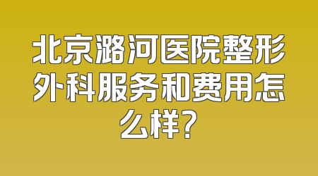 北京潞河医院整形外科服务和费用怎么样？