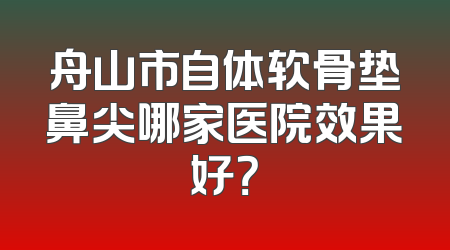 舟山市自体软骨垫鼻尖哪家医院效果好？