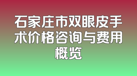 石家庄市双眼皮手术价格咨询与费用概览