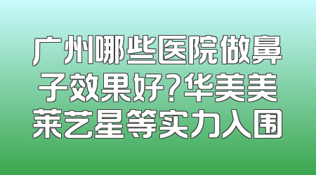 广州哪些医院做鼻子效果好？华美美莱艺星等实力入围
