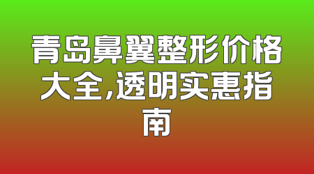 青岛鼻翼整形价格大全，透明实惠指南