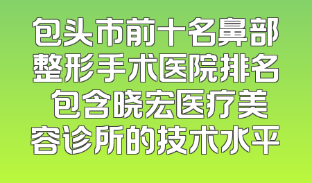 包头市前十名鼻部整形手术医院排名 包含晓宏医疗美容诊所的技术水平