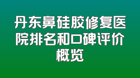 丹东鼻硅胶修复医院排名和口碑评价概览
