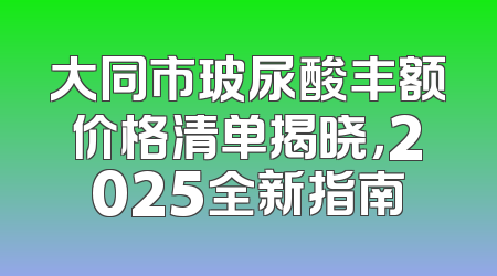 大同市玻尿酸丰额价格清单揭晓，2025全新指南