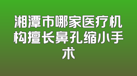 湘潭市哪家医疗机构擅长鼻孔缩小手术