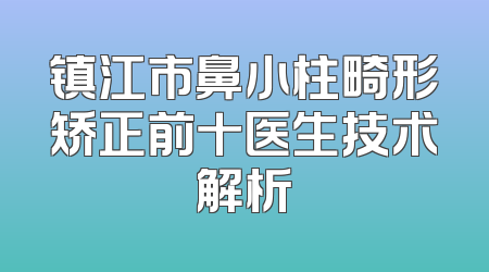 镇江市鼻小柱畸形矫正前十医生技术解析