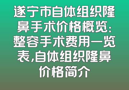 遂宁市自体组织隆鼻手术价格概览：整容手术费用一览表，自体组织隆鼻价格简介