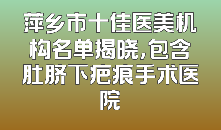 萍乡市十佳医美机构名单揭晓，包含肚脐下疤痕手术医院