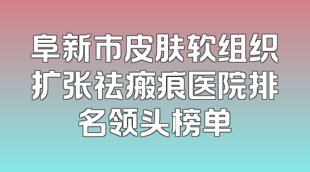 阜新市皮肤软组织扩张祛瘢痕医院排名领头榜单