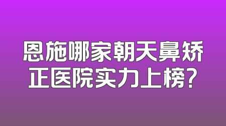 恩施哪家朝天鼻矫正医院实力上榜？
