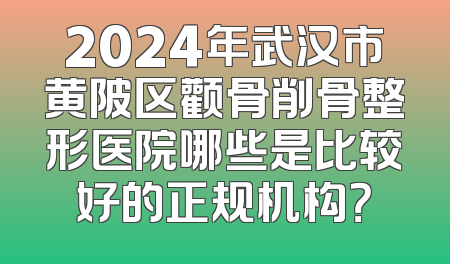 2024年武汉市黄陂区颧骨削骨整形医院哪些是比较好的正规机构？