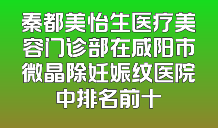 秦都美怡生医疗美容门诊部在咸阳市微晶除妊娠纹医院中排名前十