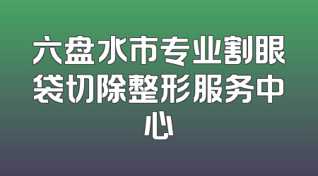 六盘水市专业割眼袋切除整形服务中心