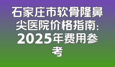 石家庄市软骨隆鼻尖医院价格指南：2025年费用参考