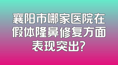 襄阳市哪家医院在假体隆鼻修复方面表现突出？