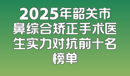 2025年韶关市鼻综合矫正手术医生实力对抗前十名榜单