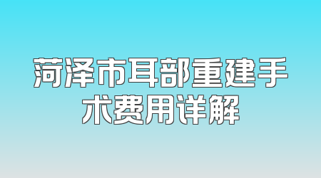 菏泽市耳部重建手术费用详解