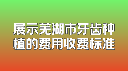 展示芜湖市牙齿种植的费用收费标准