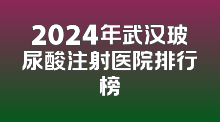 2024年武汉玻尿酸注射医院排行榜