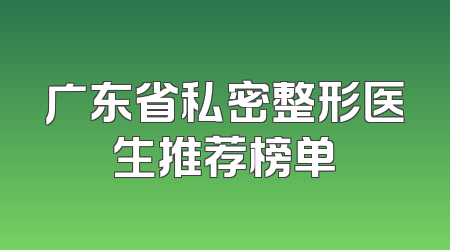 广东省私密整形医生推荐榜单