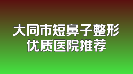 大同市短鼻子整形优质医院推荐
