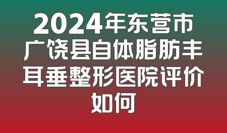 2024年东营市广饶县自体脂肪丰耳垂整形医院评价如何