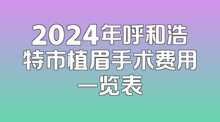 2024年呼和浩特市植眉手术费用一览表