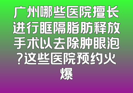 广州哪些医院擅长进行眶隔脂肪释放手术以去除肿眼泡？这些医院预约火爆
