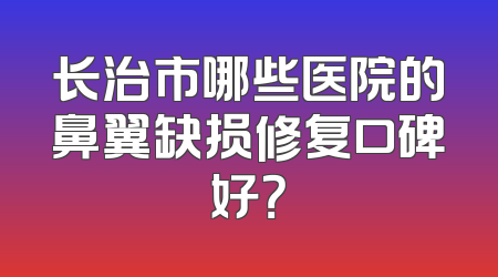 长治市哪些医院的鼻翼缺损修复口碑好？