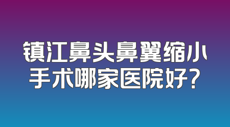镇江鼻头鼻翼缩小手术哪家医院好？
