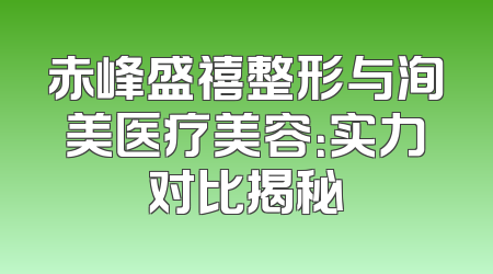赤峰盛禧整形与洵美医疗美容：实力对比揭秘