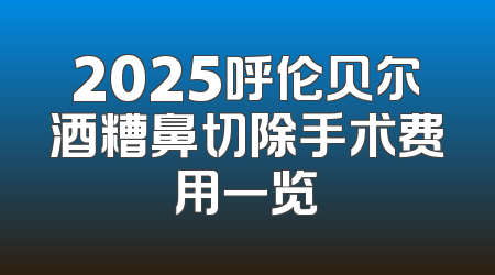 2025呼伦贝尔酒糟鼻切除手术费用一览