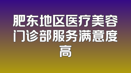 肥东地区医疗美容门诊部服务满意度高