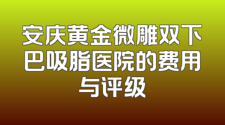 安庆黄金微雕双下巴吸脂医院的费用与评级