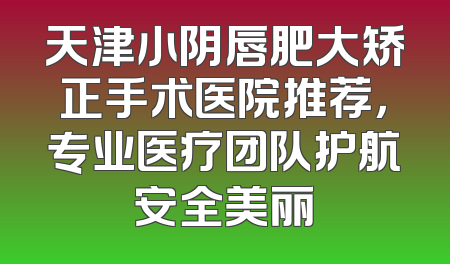 天津小阴唇肥大矫正手术医院推荐，专业医疗团队护航安全美丽