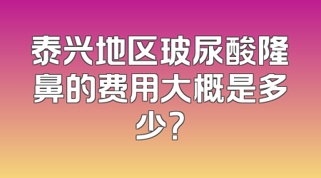 泰兴地区玻尿酸隆鼻的费用大概是多少？