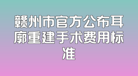 赣州市官方公布耳廓重建手术费用标准
