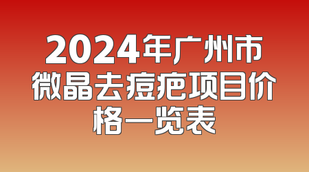2024年广州市微晶去痘疤项目价格一览表