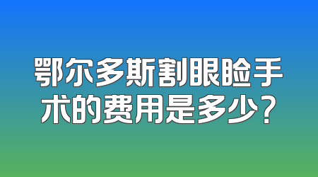 鄂尔多斯割眼睑手术的费用是多少？