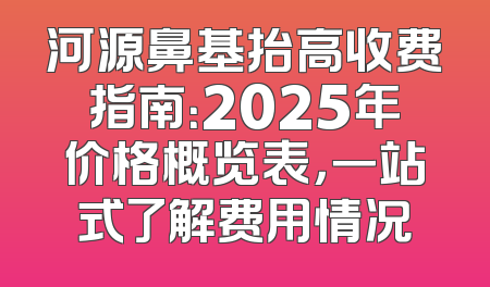 河源鼻基抬高收费指南：2025年价格概览表，一站式了解费用情况