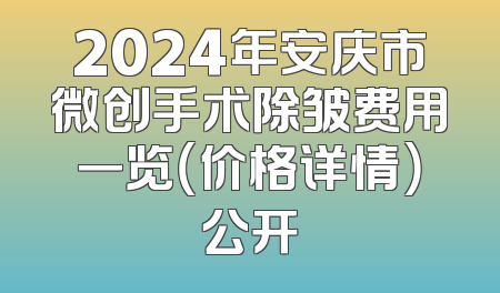 2024年安庆市微创手术除皱费用一览（价格详情）公开